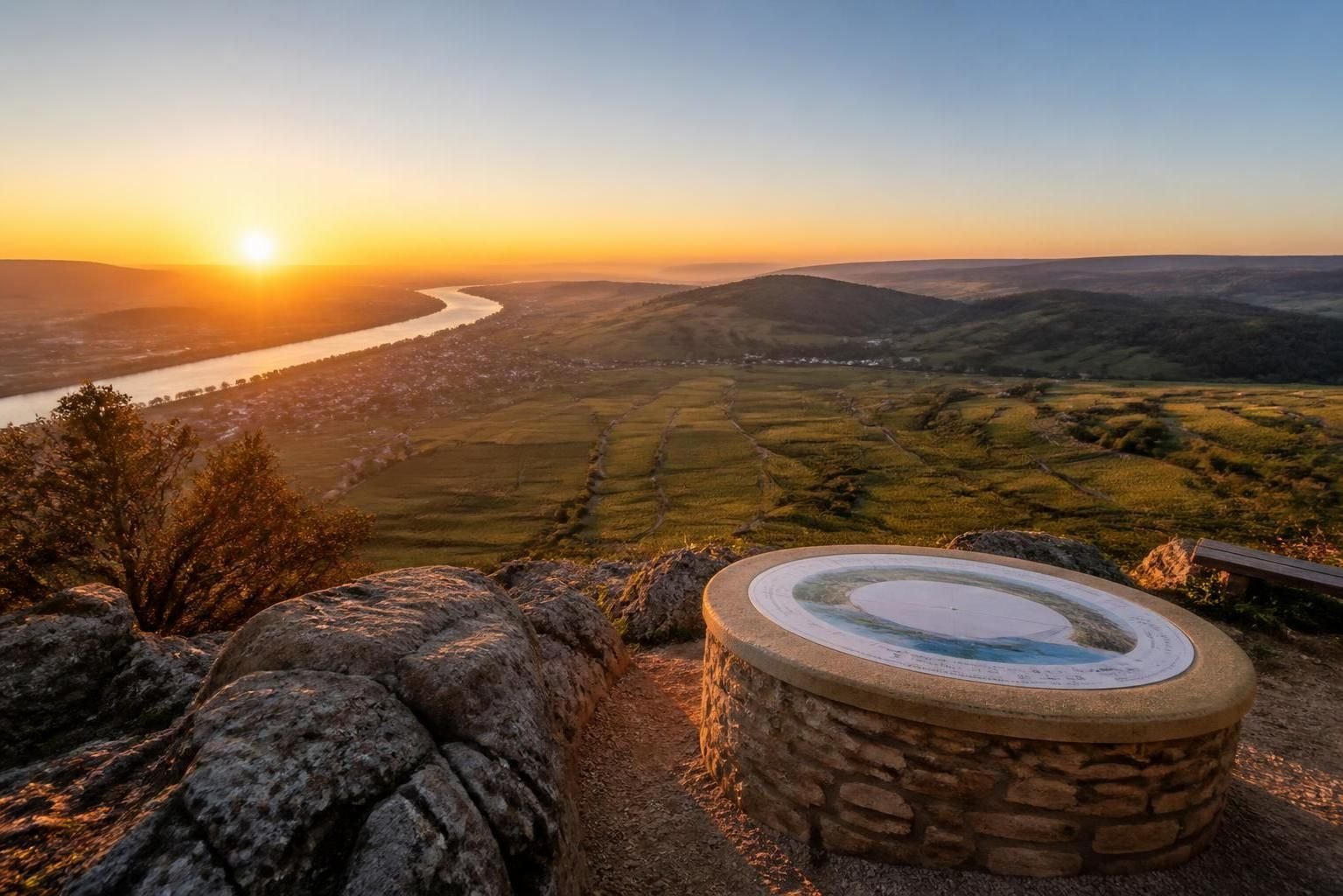 découvrez le belvédère de pierre-aiguille, un magnifique point de vue offrant un panorama exceptionnel sur le rhône et les vignes de crozes, idéal pour les amateurs de nature et de paysages viticoles.